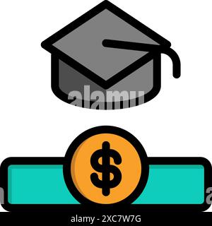 Icône linéaire de bourse. graduation, diplôme, académique, icônes plates de l'université. Convient pour les sites Web, l'interface utilisateur et les applications mobiles. Illustration de Vecteur