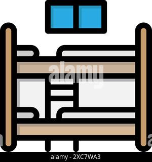 Icône de ligne dortoir. La pièce, les icônes de chambre, peuvent être utilisées pour les sites Web, l'interface utilisateur et l'application mobile. Illustrations vectorielles. Illustration de Vecteur