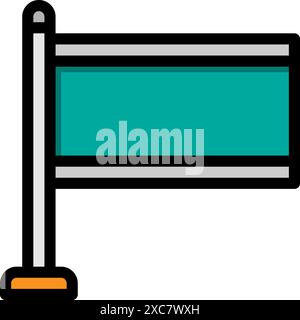 Icône linéaire de drapeau. conception d'icônes plates de signe. Convient pour les sites Web, l'interface utilisateur et les applications mobiles. Illustration de Vecteur