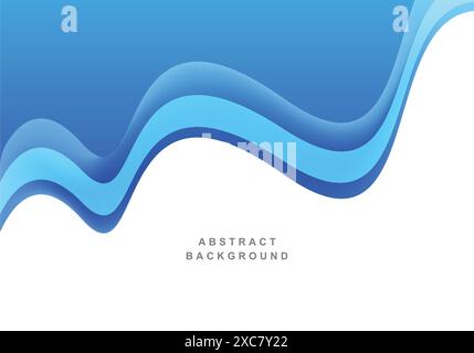 Abstrait bleu élégant fond d'onde créative d'affaires coulant Illustration de Vecteur
