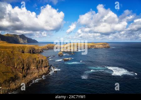 Cap fin du monde en automne, Shikotan, Kuriles du Sud Banque D'Images