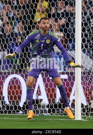 Munich, Allemagne. 14 juin 2024. Angus Gunn d'Écosse lors du match des Championnats d'Europe de l'UEFA à l'Allianz Arena, Munich. Le crédit photo devrait se lire comme suit : David Klein/Sportimage crédit : Sportimage Ltd/Alamy Live News Banque D'Images