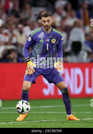 Munich, Allemagne. 14 juin 2024. Angus Gunn d'Écosse lors du match des Championnats d'Europe de l'UEFA à l'Allianz Arena, Munich. Le crédit photo devrait se lire comme suit : David Klein/Sportimage crédit : Sportimage Ltd/Alamy Live News Banque D'Images