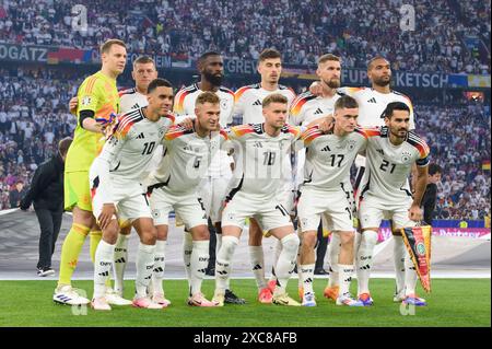 Munich, Allemagne. 14 juin 2024. Munich, Allemagne, 14 juin 2024 : photo de l'équipe de l'Allemagne avant le match de football du groupe A De l'UEFA EURO 2024 entre l'Allemagne et l'Écosse à l'Arena Munich, Allemagne. (Sven Beyrich/SPP) crédit : photo de presse sportive SPP. /Alamy Live News Banque D'Images