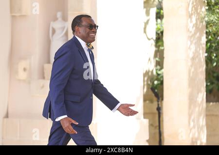 Egnazia, Italien, 14.06.2024 : Borgo Egnazia : G7-Gipfel : Akinwumi Adesina, Präsident der Afrikanischen Entwicklungsbank AfEB *** Egnazia, Italie, 14 06 2024 Borgo Egnazia Sommet du G7 Akinwumi Adesina, Président de la Banque africaine de développement Copyright : xdtsxNachrichtenagenturx dts 40051 Banque D'Images