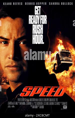 Affiche de film de vitesse Keanu Reeves Banque D'Images