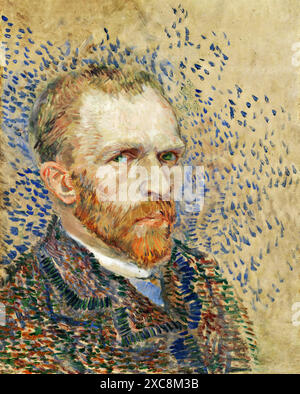 Autoportrait, 1887 (peinture) artiste Gogh, Vincent van (1853-90) Néerlandais. Illustration de Vecteur