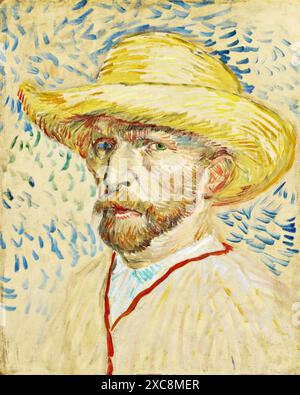 Autoportrait, 1887 (peinture) artiste Gogh, Vincent van (1853-90) - Néerlandais. Illustration de Vecteur