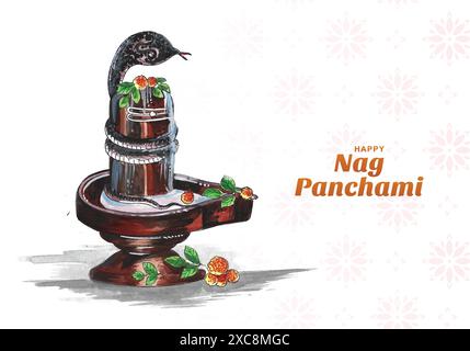 Joyeux fond de festival indien naag panchami Illustration de Vecteur