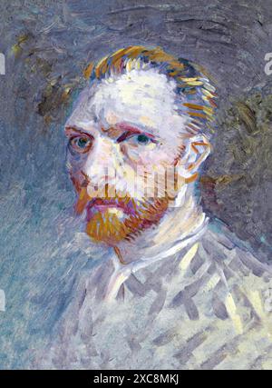 Autoportrait, 1887 (peinture) artiste Gogh, Vincent van (1853-90) Néerlandais. Illustration de Vecteur