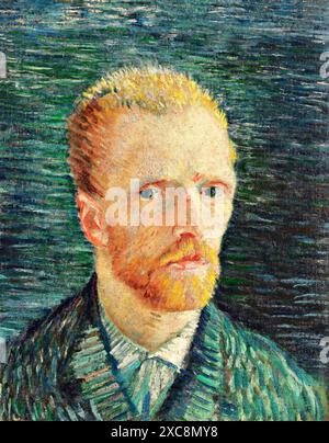 Autoportrait, 1887 (peinture) artiste Gogh, Vincent van (1853-90) Néerlandais. Illustration de Vecteur