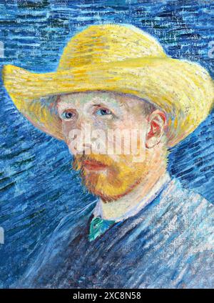 Autoportrait, 1887 (peinture) artiste Gogh, Vincent van (1853-90), néerlandais. Illustration de Vecteur