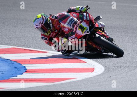 Misano Adriatico, Italie. 15 juin 2024. En action lors du Championnat du monde FIM Motul Superbike - Tissot Superpole course 1 de l'Emilia Romagna Round sur le circuit mondial Marco Simoncelli à Misano Adriatico le 15 juin 2024 à Misano Adriatico, Rimini, Italie. Crédit : Agence photo indépendante/Alamy Live News Banque D'Images