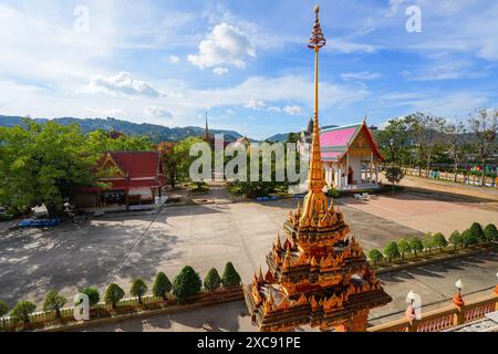 Chedi (pagode) du Wat Chalong, un temple bouddhiste du 19ème siècle sur l'île de Phuket en Thaïlande, Asie du Sud-est Banque D'Images