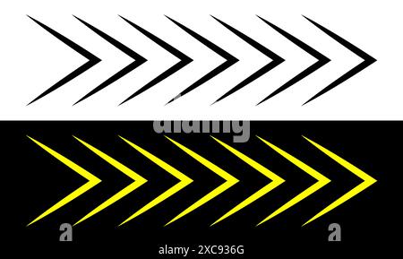 Symboles de flèche en chevrons. Illustration des icônes en chevrons. Illustration de Vecteur