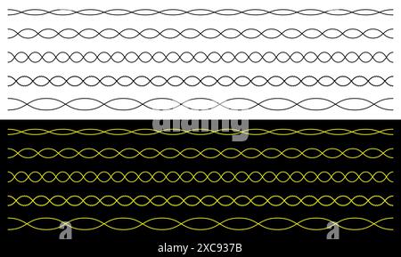 Cadre de séparation de ligne horizontale ondulée forme géométrique en zig-zag. Illustration de Vecteur