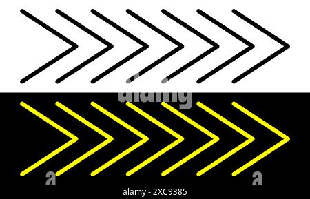 Symboles de flèche en chevrons. Illustration des icônes en chevrons. Illustration de Vecteur