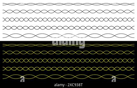 Cadre de séparation de ligne horizontale ondulée forme géométrique en zig-zag. Illustration de Vecteur