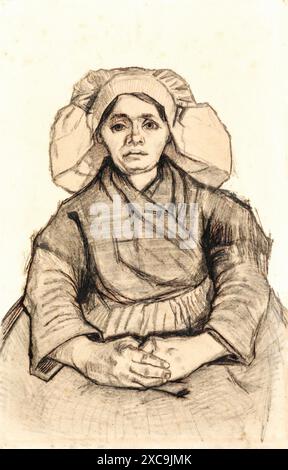 Femme assise, 1885 (peinture) artiste Gogh, Vincent van (1853-90), néerlandais. Illustration de Vecteur