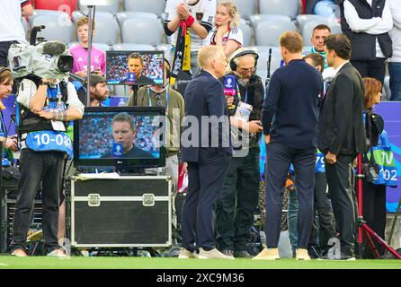 Julian Nagelsmann, entraîneur de la DFB, Bundestrainer, Nationaltrainer, dans une interview télévisée avec ex Fussballprofi, DFB Kapitaen Michael BALLACK, Johannes B. KERNER, dans le match de la phase de groupes ALLEMAGNE - ÉCOSSE 5-1 des Championnats d'Europe de l'UEFA 2024 le 14 juin 2024 à Munich, Allemagne. Photographe : ddp images/STAR-images crédit : ddp Media GmbH/Alamy Live News Banque D'Images