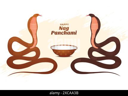 Fond de carte de festival indien Happy Nag panchami Illustration de Vecteur