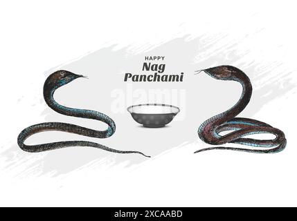 Joyeux fond de festival indien naag panchami Illustration de Vecteur