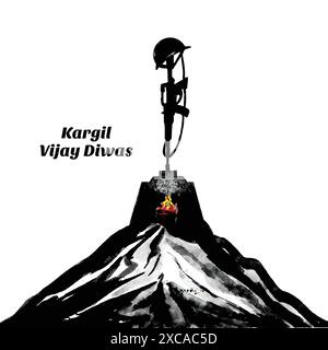 Happy kargil vijay Diwas fond d'affiche Illustration de Vecteur