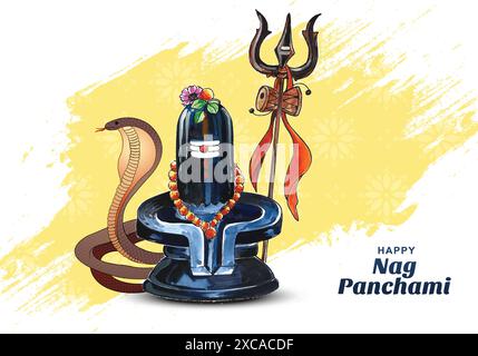 Joyeux fond de festival indien naag panchami Illustration de Vecteur