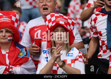 Berlin, Allemagne, 15 juin 2024. Les fans de Croatie lors du match entre l'Espagne et la Croatie. UEFA Euro 2024 Allemagne. Groupe B. crédit : Fabideciria/Alamy Live News Banque D'Images