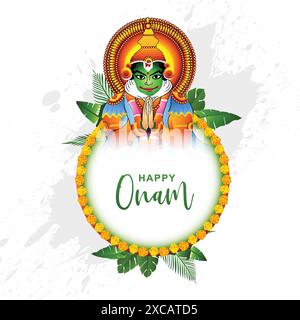 Heureux festival onam du sud de l'inde kerala sur fond d'illustration Illustration de Vecteur