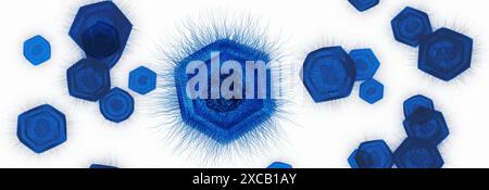Illustration du catovirus (CATV) Naegleria ou du virus Naegleria (NV). Il s'agit d'un virus géant à ADN nucléocytoplasmique (acide désoxyribonucléique) qui peut détruire Naegleria fowleri, l'amibe mangeuse de cerveau. Banque D'Images