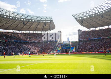 Berlin, Allemagne. 15 juin 2024. L'Olympiastadion vu lors du match de l'UEFA Euro 2024 dans le Groupe B entre l'Espagne et la Croatie à Berlin. Crédit : Gonzales photo/Alamy Live News Banque D'Images