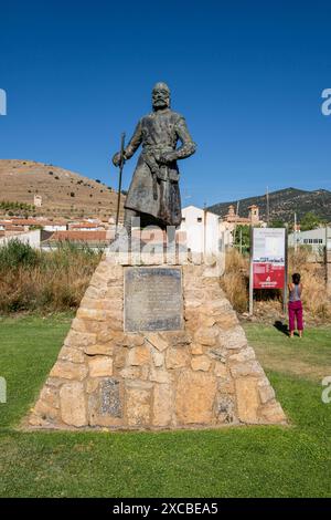 Rodrigo Diaz de Vivar, le CID Campeador, oeuvre de Luis Moreno Cutando, El Poyo del CID, Calamocha, province de Teruel, Aragon, Espagne Banque D'Images