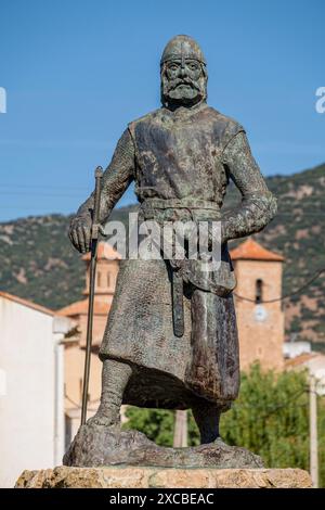 Rodrigo Diaz de Vivar, le CID Campeador, oeuvre de Luis Moreno Cutando, El Poyo del CID, Calamocha, province de Teruel, Aragon, Espagne Banque D'Images