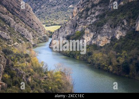 Vue aérienne des gorges de Congost de Mu en Catalogne Banque D'Images