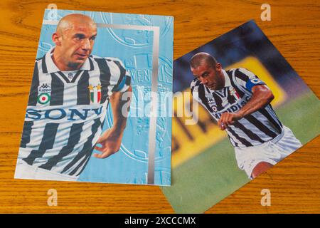 Affiche de la légende du football italien Gianluca Vialli ancien joueur de Juventus et Chelsea Banque D'Images