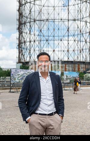 Roma, Italie. 16 avril 2024. Gazometro aperto, Eni in collaborazione con il FAI apre il Gazometro di Roma Ostiense - Roma, Italia - Nella foto Mattia Voltaggio Responsabile Juole Eni durante le visite - Domenica 16 Giugno 2024 (foto Valentina Stefanelli/LaPresse) gazomètre ouvert, ENI en collaboration avec la FAI ouvre le gazomètre Roma Ostiense - Rome, Italie - sur la photo Mattia Voltaggio Manager Juole Eni lors des visites - dimanche 16 juin 2024 (photo Valentina Stefanelli/LaPresse) crédit : LaPresse/Alamy Live News Banque D'Images