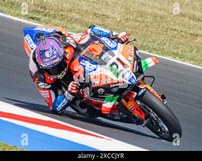 ITA. 15 juin 2024. 21 RINALDI Michael Ruben Ducati Panigale V4R lors du Championnat FIM Superbike - Tour du monde Italien Superbikes Pirelli Emilia-Romagna Round 14-16 juillet 2024 sur Misano Adriatico, Italie. (Photo de Fabio Averna/Sipa USA) crédit : Sipa USA/Alamy Live News Banque D'Images