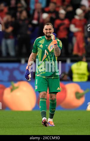 Dortmund, Germanie. 16 juin 2024. Le gardien de but italien Gianluigi Donnarumma lors du match de football Euro 2024 entre l'Italie et l'Albanie au stade signal Iduna Park, Dortmund, Allemagne - vendredi 15 juin 2024. Sport - Soccer . (Photo de Fabio Ferrari/LaPresse) crédit : LaPresse/Alamy Live News Banque D'Images