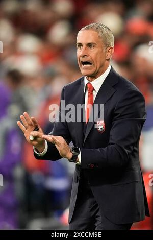 Dortmund, Germanie. 16 juin 2024. L'entraîneur-chef de l'Albanie Sylvinho lors du match de football Euro 2024 entre l'Italie et l'Albanie au stade signal Iduna Park, Dortmund, Allemagne - vendredi 15 juin 2024. Sport - Soccer . (Photo de Fabio Ferrari/LaPresse) crédit : LaPresse/Alamy Live News Banque D'Images