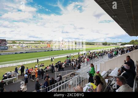 Paris, France. 16 juin 2024. Ambiance lors du Prix de Diane Longines 2024 à l’Hippodrome de Chantilly le 16 juin 2024 à Paris, France. Photo de Nasser Berzane/ABACAPRESS. COM Credit : Abaca Press/Alamy Live News Banque D'Images