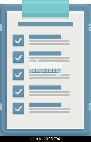 Presse-papiers montrant la liste de contrôle remplie, illustrant la gestion et l'efficacité des tâches commerciales Illustration de Vecteur