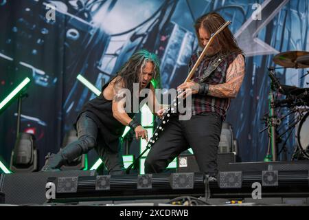 Kerry King, guitariste de trash metal américain, se produisant au Rock Im Park Festival de Nurnberg. Banque D'Images