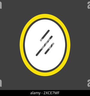 Vecteur de miroir ovale sur l'icône de fond sombre. Symbole graphique pour meubles, conception de site Web et d'applications, logo, application, interface utilisateur Illustration de Vecteur