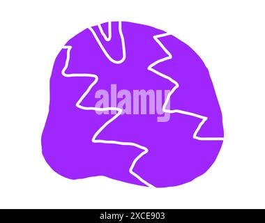 Formes organiques dessinées à la main au crayon avec des traits et des contours de doodle, des grincements et des griffonnages. fluides, fluides, fluides, éléments irréguliers dans des couleurs tendance Illustration de Vecteur