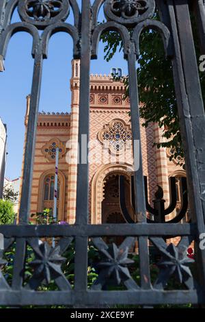 Roumanie, Bucarest, Temple choral. Synagogue. Copie de la grande synagogue Leopoldstadt-Tempelgasse de Vienne. Temple juif. Banque D'Images