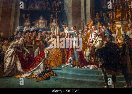 JACQUES LOUIS DAVID (1748-1825) CONSÉCRATION DE L'EMPEREUR NAPOLÉON ET DE L'IMPÉRATRICE JOSÉPHINE DANS LA CATHÉDRALE NOTRE-DAME LE 2 DÉCEMBRE 1804 (1806-1807) T Banque D'Images