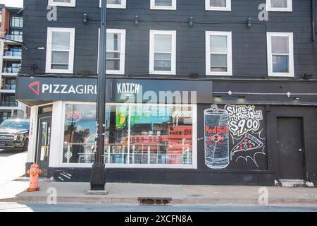 Restaurant Pizza Girl au centre-ville de Halifax, Nouvelle-Écosse, Canada Banque D'Images