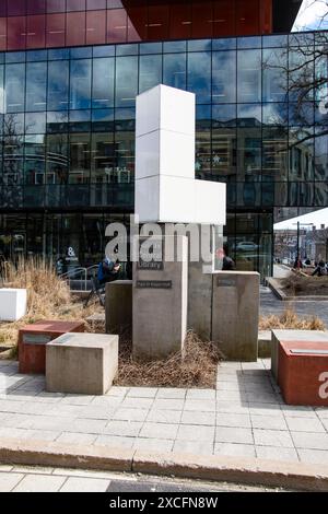 Panneau de la bibliothèque centrale de Halifax au centre-ville de Halifax, Nouvelle-Écosse, Canada Banque D'Images