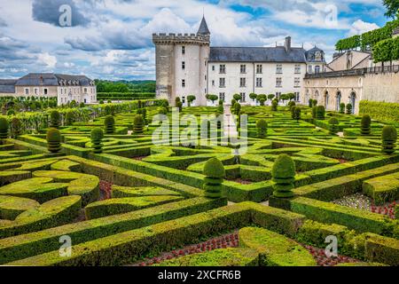 CHÂTEAU DE VILLANDRY (11ÈME SIÈCLE RECONSTRUIT 1532-1536) VILLANDRY FRANCE Banque D'Images